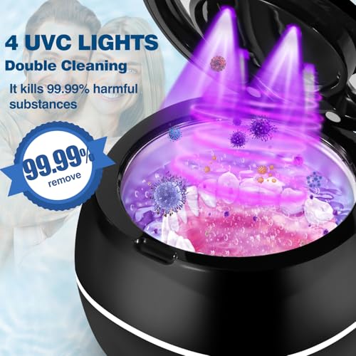 Dental Ultrasonic Retainer Cleaner Machine: 42KHz 28W 180ml,Dental Cleaning Pod for Dentures, Aligners & Mouthguards