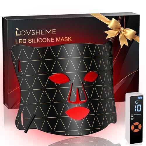 Red Light Therapy for Face, Enhance LED Face Mask Light Therapy for Acne, Wrinkles & Skin Rejuvenation, 3 Light Modes & Timing Settings, Eye Protection, Portable LED Face Mask Home Skincare