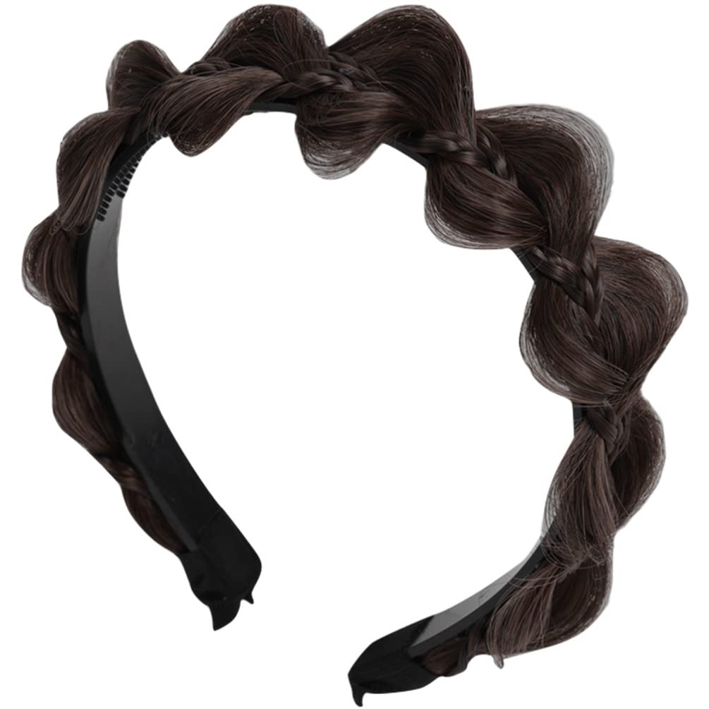 Uonlytech Braided Headband with Teeth Synthetic Hair Braid Hairband Hair Accessory for Women Comfortable Natural Look Hoop for Daily Wear Sports and Parties