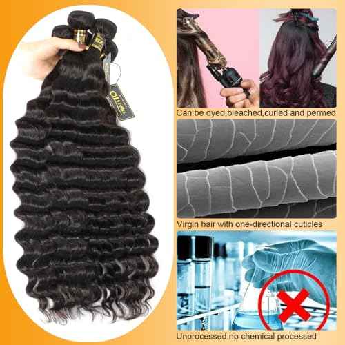 QTHAIR 16A Virgin Hair Bundles Loose Deep Wave 22" 22" 200g Long Human Hair Weave Bundles Curly Virgin Hair Bundles for Black Women
