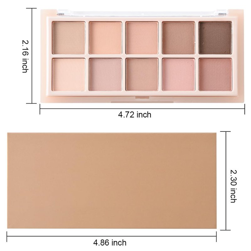 JUAAZIN 10 Color Matte Neutral Eyeshadow Palette - Nude Naked Beige Brown Shades, Blendable Long-Lasting, Vegan Cruelty-Free Natural Nude Eye Shadow Palette for Women, Professional Makeup Looks