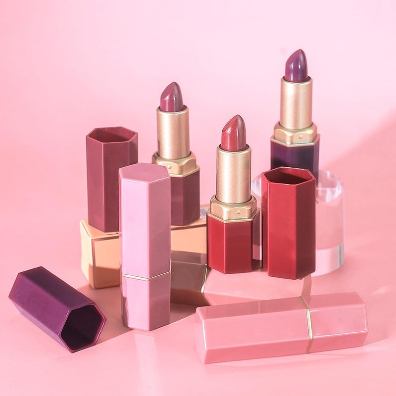 3Pcs Nude Pink Metallic Lipstick Lip Gloss for Women Set,Lightweight Shimmer Frosted Long Lasting Lipstick,Glitter Lip Stain Waterproof Smudge Proof 24 Hour Full Coverage Lip Makeup,Vegan（07,08,09)