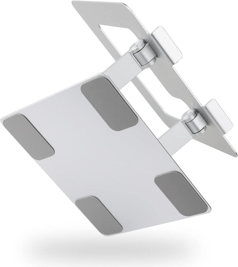 Ergonomic Laptop Stand - Height Adjustable & Portable Riser with Ventilated Cooling | Fits Laptops Up to 15.6 Inch - Silver