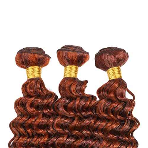 16 18 20 Inch P33/350 Bundle Highlight Orange Brown Deep Wave Human Hair Bundles Two Tone Auburn Brown Mixed With Ginger Bundle Ombre Copper Deep Curly Bundles