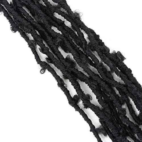 5 Packs 30 Inch Butterfly Locs Crochet Hair for Black Women Distressed Faux Locs Pre looped Pre-twisted Braids Crochet Locs for Black Women (30 inch 5 pack, 1b)