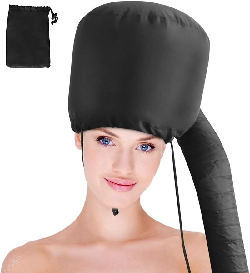**Skiennix Bonnet Hood Hairdryer Attachment - Upgraded Design with Chin Strap & Extended Hose | Includes Free Carrying Case**