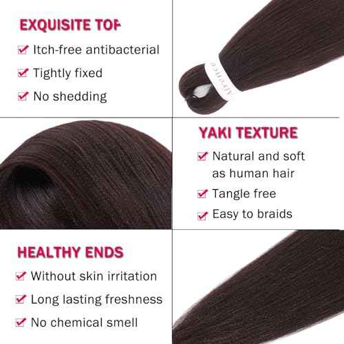 Alrence Pre Stretched Braiding Hair Long Braid 30 Inch 8 Packs Professional Braiding Hair Extensions Synthetic Crochet Twist Braids (30 Inch, 33#)