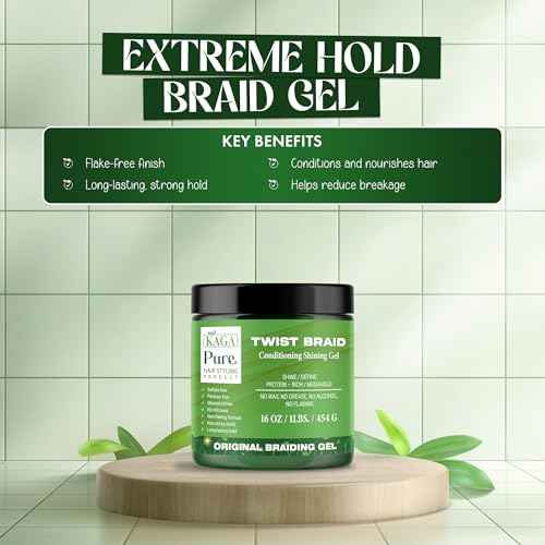 KAGA Pure O Natural Neatbraid Beauty Professional Conditioning Shining Gel 16oz / 1LB (16 Ounce)