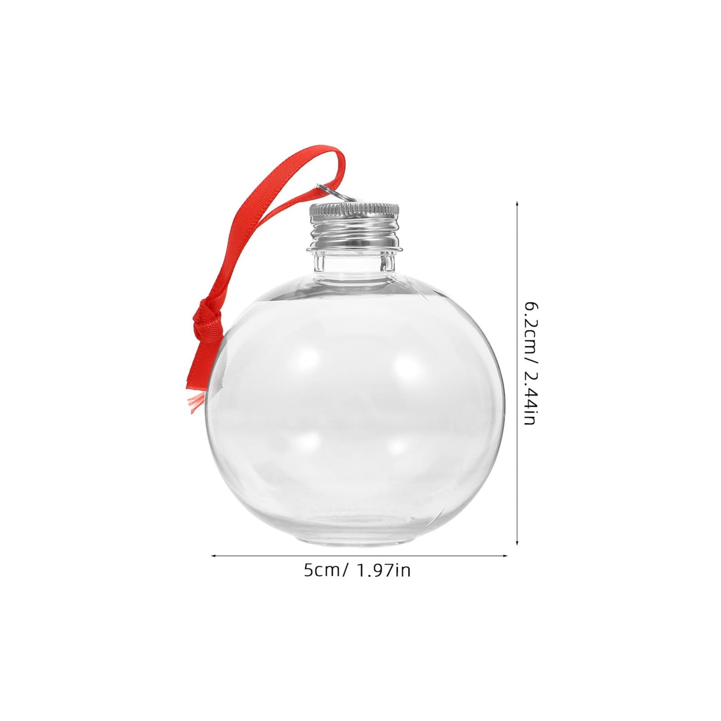 TOVINANNA 10pcs Round Plastic Bottle Shaped Christmas Ornaments Fillable Candy Tree Decorations