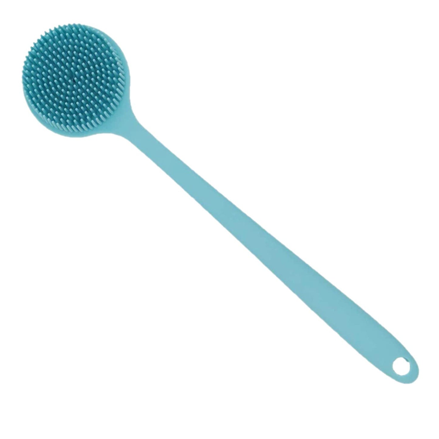 Long Handle Silicone Body Scrubber for Shower, Dual-Sided Back Scrubber Brush with Soft Bristles&Massage Nodes, Exfoliating Bath Brush for Hard to Reach Areas, Easy to Clean & Quick Dry, for Daily Use