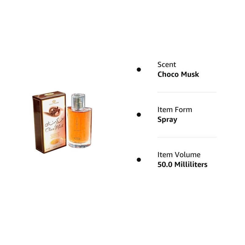 2 pack of Choco Musk Eau de Long Lasting Parfum Spray for Women, 1.65 Ounce 50ML, 80% Vol