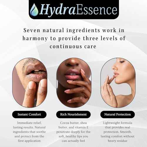 Premium Lip Balm Lightweight 4-Pack | Cherry, Blue Raspberry & Peppermint (2) | Natural Ingredients with Shea & Cocoa Butter | Made in USA | 0.15 oz Each