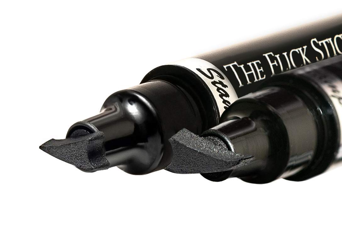 The Flick Stick Winged Eyeliner Stamp For Quick and Easy Cat Eye Makeup, SmudgeProof & Waterpoof Eye Liner Cat Eye Stencil Makeup Tool, Wingliner, Liquid Eyeliner Pens (10mm Classic, Midnight Black)