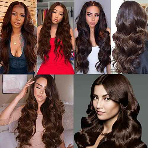26 28 30 inch Dark Brown Body Wave Bundles Brown Human Hair Bundle #4 Body Wave Bundles Grade 8A Remy Hair Weave
