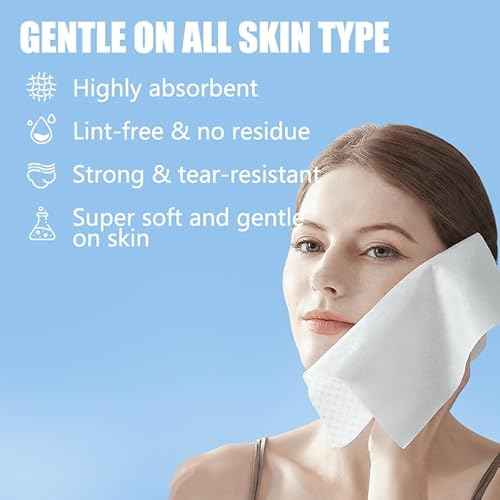 Disposable Face Towels 10"¡¿12" Makeup Remover and Clean Soft and Thick Dry Wipes Facial Tissue XL Towelettes 50 Count