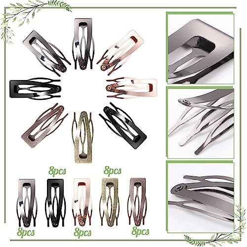 Snap Hair Clips, 5 Colors Hair Clips Metal Hair Barrettes Stocking Stuffers for Women Girls Hair Accessories Gift Christmas Gifts