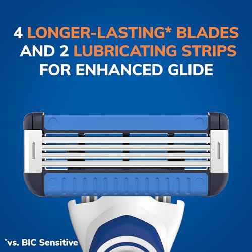 BIC EasyRinse Anti-Clogging, Refillable Men's Razors With 4 Blades, 1 Handle and 9 Refill Razor Cartridges Razor Kit