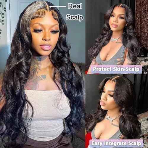 V Part Wig Human Hair Body Wave Upgrade U Part Human Hair Wig Beginner Friendly Clip In V Shape Wigs for Women Natural Black Color 20 Inch