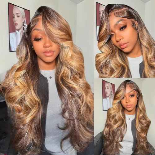 30 32 34 inch LadrXadr #27 Human Hair Bundles 4/27 Body Wave Bundle Ombre Human Hair Bundle Highlight Color