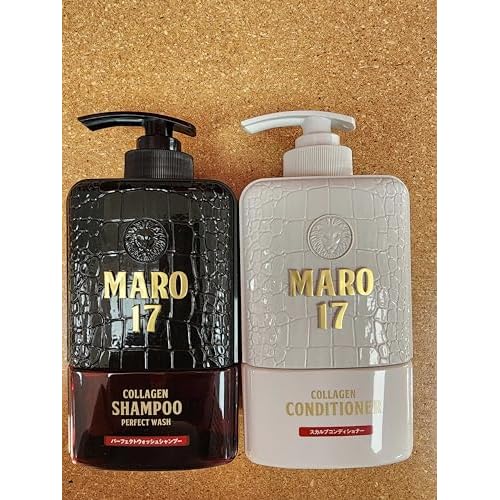 MARO17 Japan's #1 Collagen Shampoo Perfect Wash & Conditioner Duo - Moisturizing, Hair Thickening Shampoo & Conditioner Set - Cleanses Dirt & Regenerate Collagen to Support Healthy Scalp & Fuller Hair