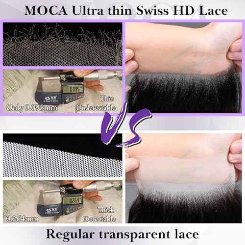 13X4 Frontal HD Lace 16 Inch, SKINLIKE Lace Frontal Only,0.095mm Ultra-thin Invisible Real Swiss Lace Straight RAW Virgin Human Hair Single Knot Pre-Plucked with Baby Hair