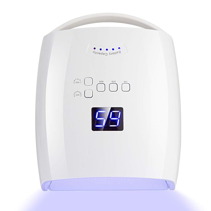 Ayshone 48W Rechargeable UV LED Nail Lamp,Cordless Professional Gel Nail Art Lights Manicure Tools for Home and Salon (White)