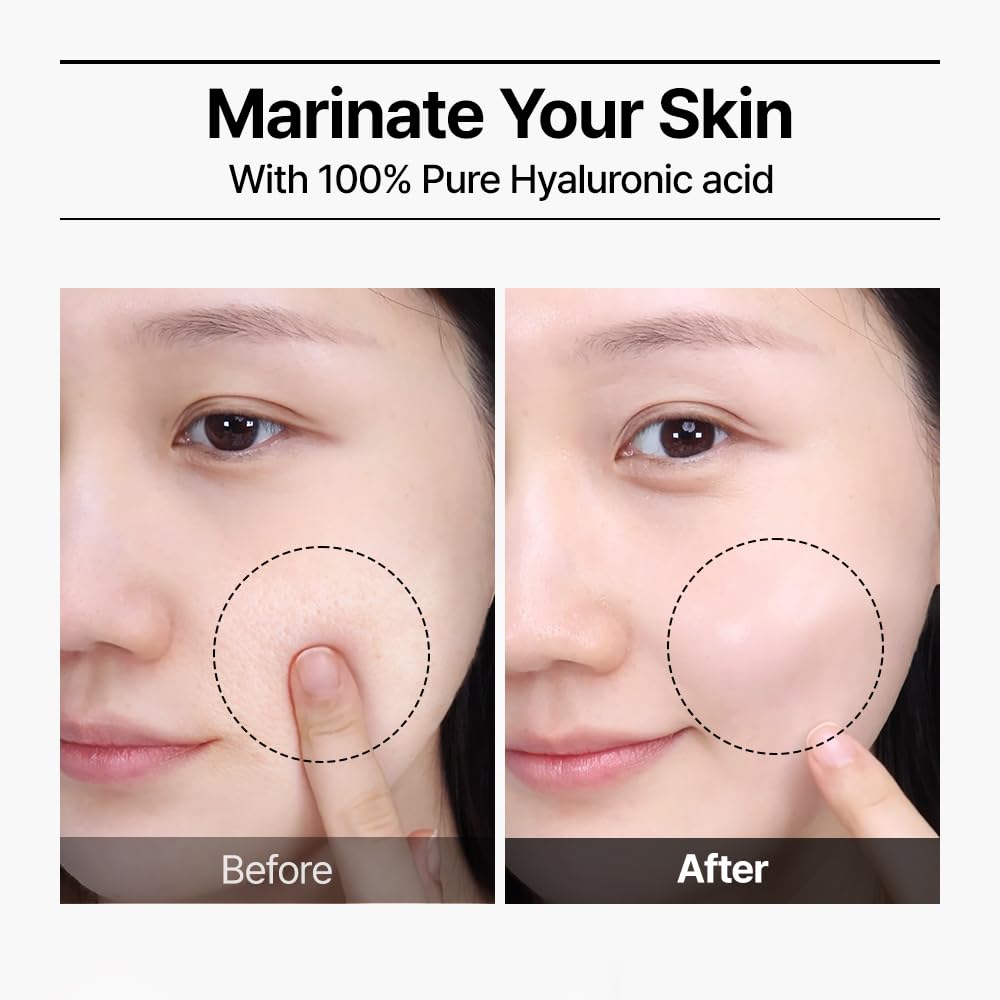 WELLAGE Real Hyaluronic Blue Ampoule 100, Korean Serum, Fragrance Free Hyaluronic Acid Ampoule with Panthenol, Wild yam, Centella for Sensitive Dry Skin Moisturizer 2.54 fl.oz