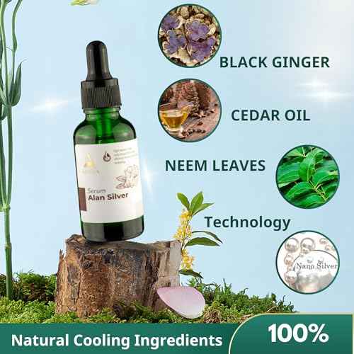 ABERA Alan Silver Serum ? Botanical Hydrating Serum for Dry & Sensitive Skin & Herbal Extracts ? Daily Moisturizer for Face, Body & Scalp ? Fast Absorbing, Lightweight ? (2 boxes)