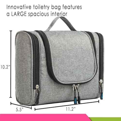 Bago Travel Toiletry Bag for Women and Men X-Large Waterproof Hanging Large Toiletry Bag for Bathroom and Travel Bag for Toiletries Organizer -Travel Makeup Bag (SnowGray)