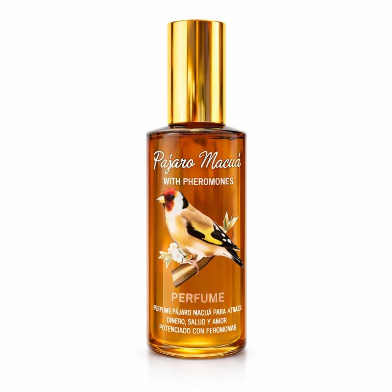 Pajaro Macua Perfume with Pheromones, Attracts Money Health and Love, Amber Spray Fragrance