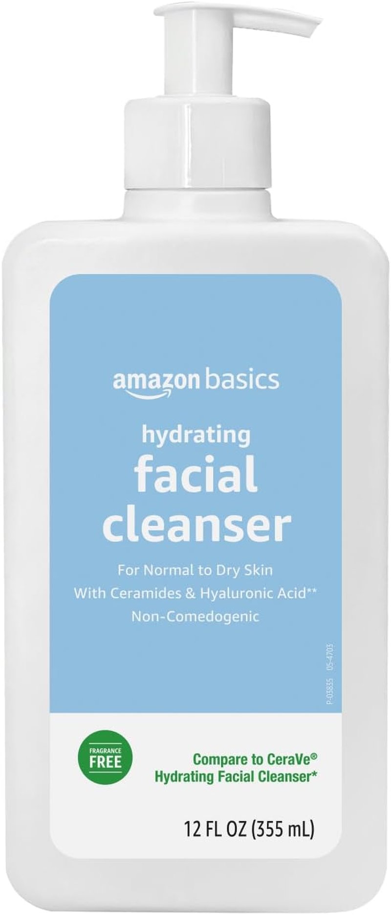 Hydrating Facial Cleanser - Fragrance-Free with Ceramides | Non-Comedogenic, 12 Fl Oz