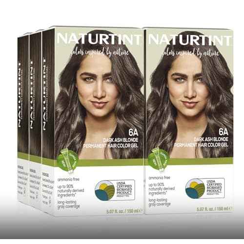 Naturtint 6A Dark Ash Blonde Permanent Hair Color (Pack of 6), Ammonia Free, Vegan, Cruelty Free, up to 100% Gray Coverage, Long Lasting Results (Packaging may vary)