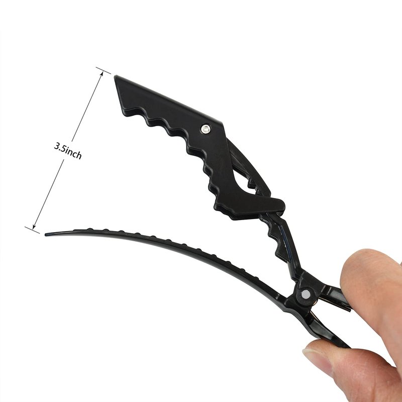 Hair Clips for Women - 10 Pcs Alligator Styling Sectioning Clips | Professional Salon Quality (Black)