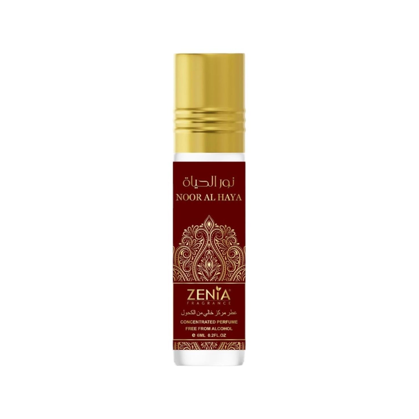 Zenia Noor Al Haya Perfume Oil Roll-On – 6ml / 0.2oz | Long Lasting Alcohol-Free Fresh Floral Musk Fragrance Oil with Citrus, Jasmine, Aloe Vera & Oud