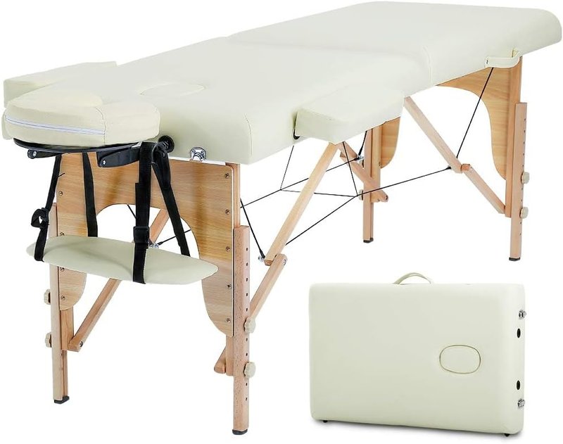 Portable Massage Table - 24 Inch Wide Height Adjustable Spa Bed | Folding Design with Non-Woven Bag for Facial & Tattoo Care