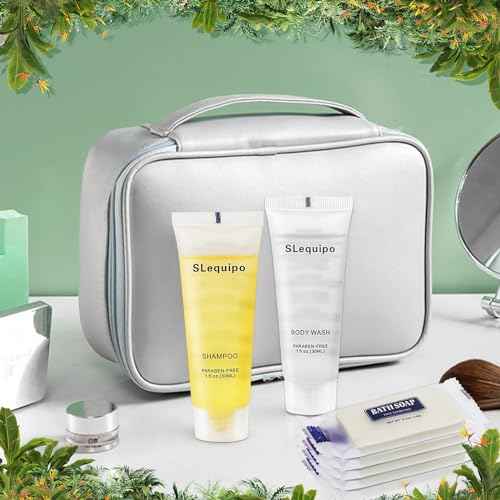 Travel Size Hotel Toiletries Bulk Set: 20 Bar Soap 0.5oz, 20 Shampoo, 20 Body Wash - 60 Pcs, Mini Guest Toiletries, Hotel Amenities
