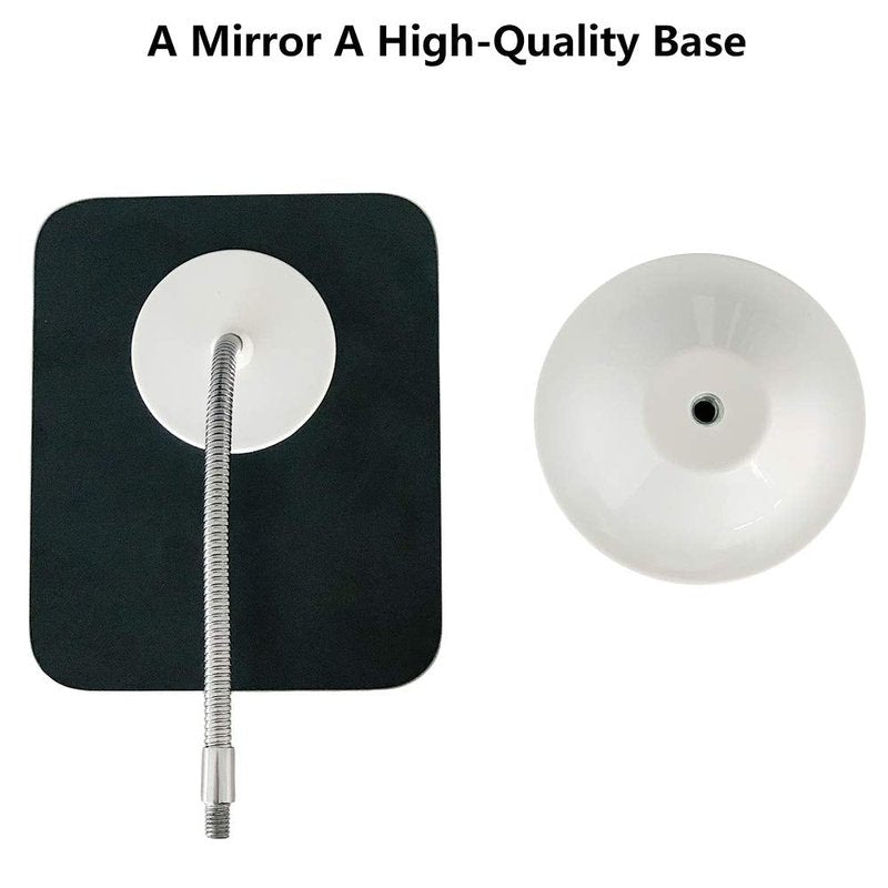 Adjustable Flexible Gooseneck Makeup Mirror - 360° Rotating Portable Vanity Mirror for Desk & Shower | Square Design