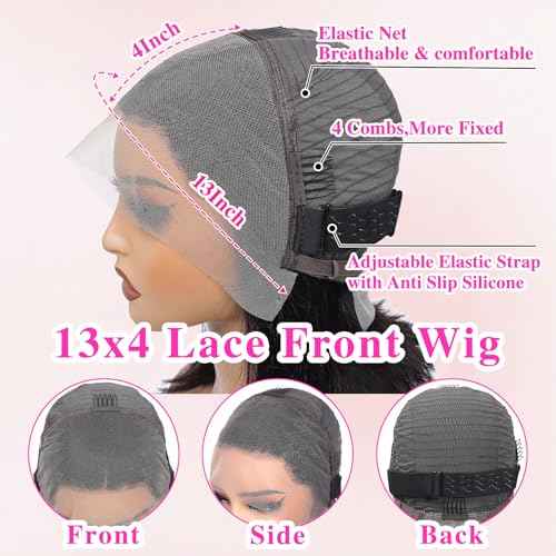 13x4 Lace Front Wigs Human Hair Pre Plucked 26 Inch Body Wave HD Lace Front Wigs Human Hair Natural Color 180% Density Glueless Wig 100% Virgin Human Hair with Baby Hair for Women