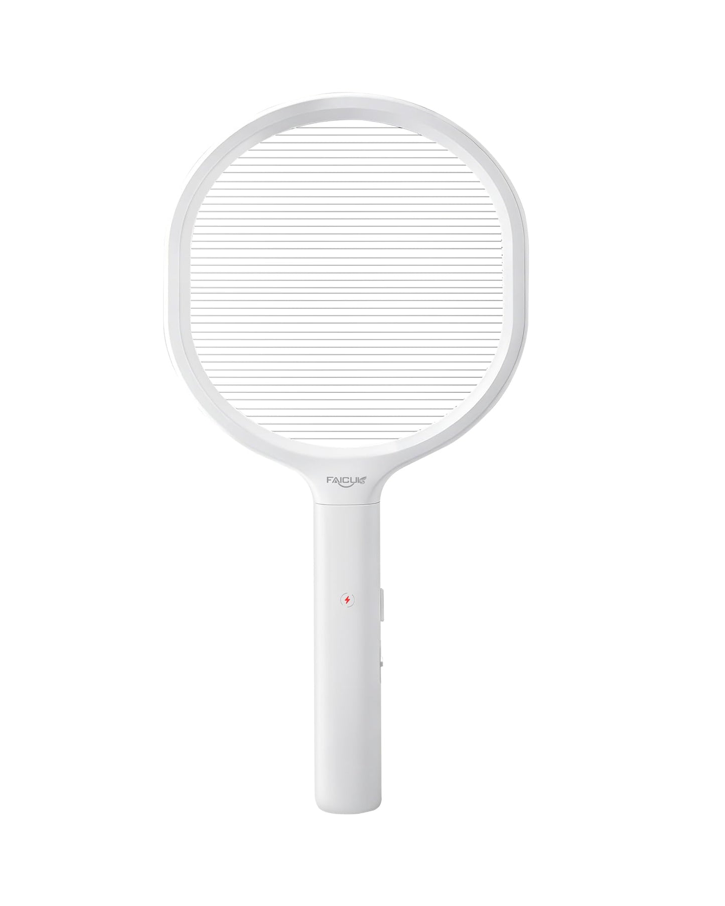 Faicuk Single Layer Grid Electric Fly Swatter High Efficiency Bug Zapper Racket for Wasps, Large Bees, Hornets, Yellow Jackets, Moths, Big Flying Insects, for Indoor Outdoor Use (White)