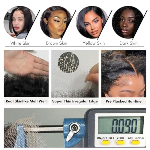 2x6 Kim K Water Wave SKINLIKE Real HD Lace Closure Only Single Knot Human Hair 12A Brazilian Virgin Human Hair Wet n Wavy 0.09mm Ultra-thin Invisible HD Swiss Lace Closure Pre Plucked Curly 12In
