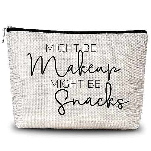 GREOXG Makeup Bag Gifts for Women Who Have Everything, Might Be Makeup Might Be Snacks Travel Cosmetic Bag, Friendship Gifts for Girls Teens Women Birthday Christmas Graduation-A03