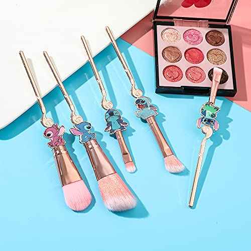 Cute Cartoon Girl-Themed 5-Piece Makeup Brush Set ? Premium Synthetic Bristles for Foundation, Blending, Face Powder, Blush, Concealer & Eye Shadow