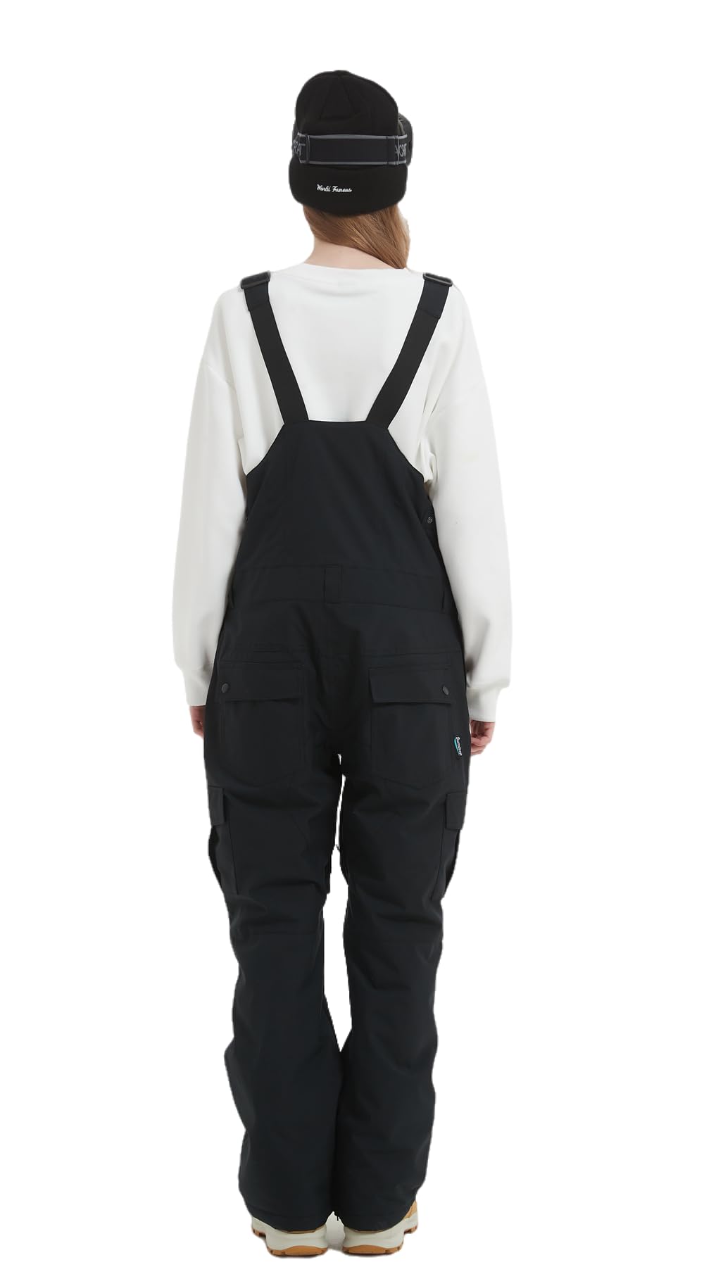 BUMDEEP Women and Mens Snow Bibs Adjustable Overalls Pants Windproof Waterproof Ski Pants Insulated Warm Pants(Black,S)