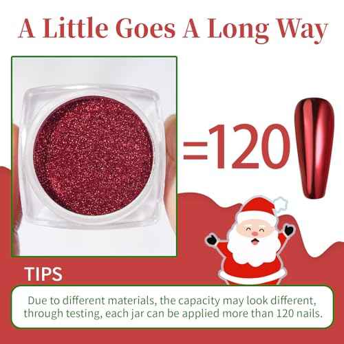 Pretty Diva Chrome Nail Powder - 9 Colors Metallic Mirror Effect Red Chrome Nail Powder Xmas Red Green Gold Silver Blue Pink Holographic Nails Chrome Powders