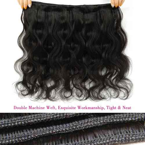 12A Human Hair Bundles 14 16 18 20 Inch Body Wave Bundles Human Hair Extensions 400g Unprocessed Brazilian Virgin Body Wave 4 Pieces Deals Brazilian Quick Weave Natural Black Wavy Extensions