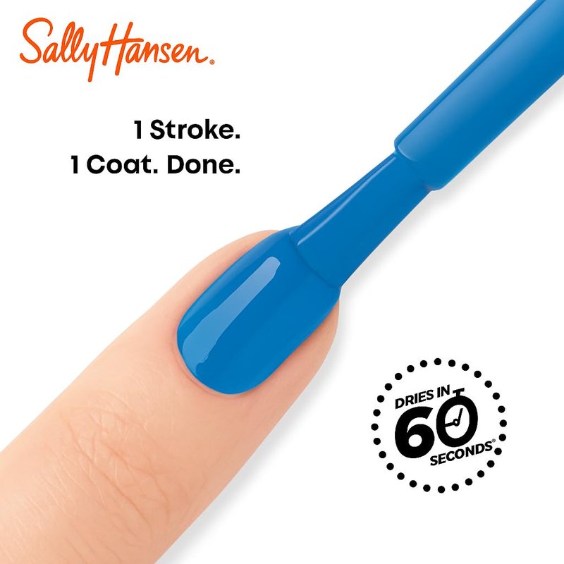 Sally Hansen Insta-Dri Nail Polish | Quick Dry, Long Lasting, Streak-Free Shine | Opaque, Shiny | 492 On the Download | Dark Blue Nail Color.