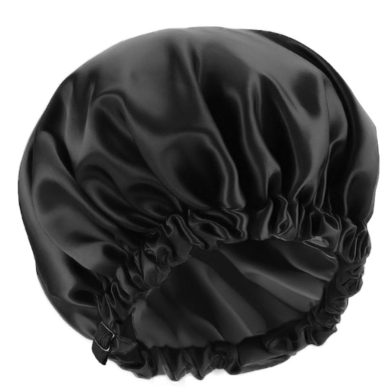 Shower Cap For Women,Double Lined Shower Cap,Real Satin Cap,Adjustable Size,Suitable For All Male And Female Hair Caps