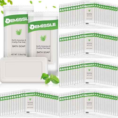 Demissle 0.35 Ounce Travel Size Soap Bars Face and Body Bar Soap Small Travel Individually Wrapped Hotel for Vacation, Hospitality Hotels, Rentals, Camping, Guest Room(200 Pcs)