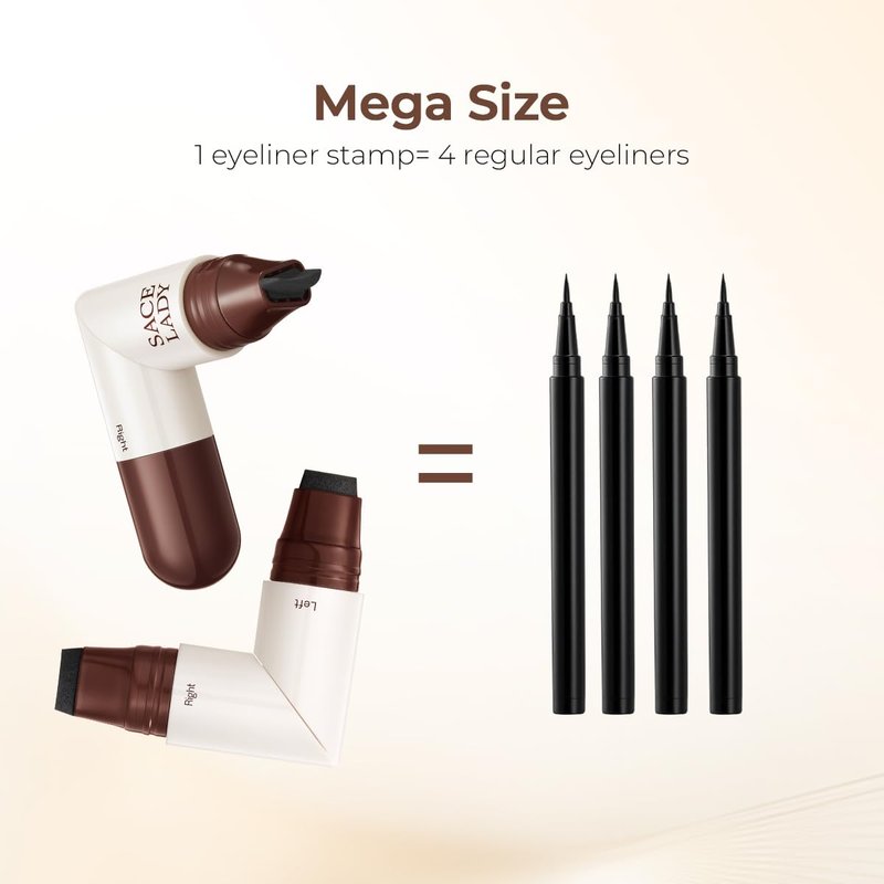 SACE LADY Dual-Ended Eyeliner Stamp Pen - Waterproof, Smudge-Proof Tool for Perfect Winged Cat Eyes | 01 Black