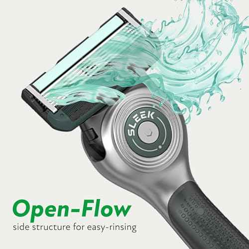 DORCO SLEEK Six Blade Razor System with Multi-Flex Technology Refill Set, Precision Shaving Razor Replacement Cartridge (8 Pack)